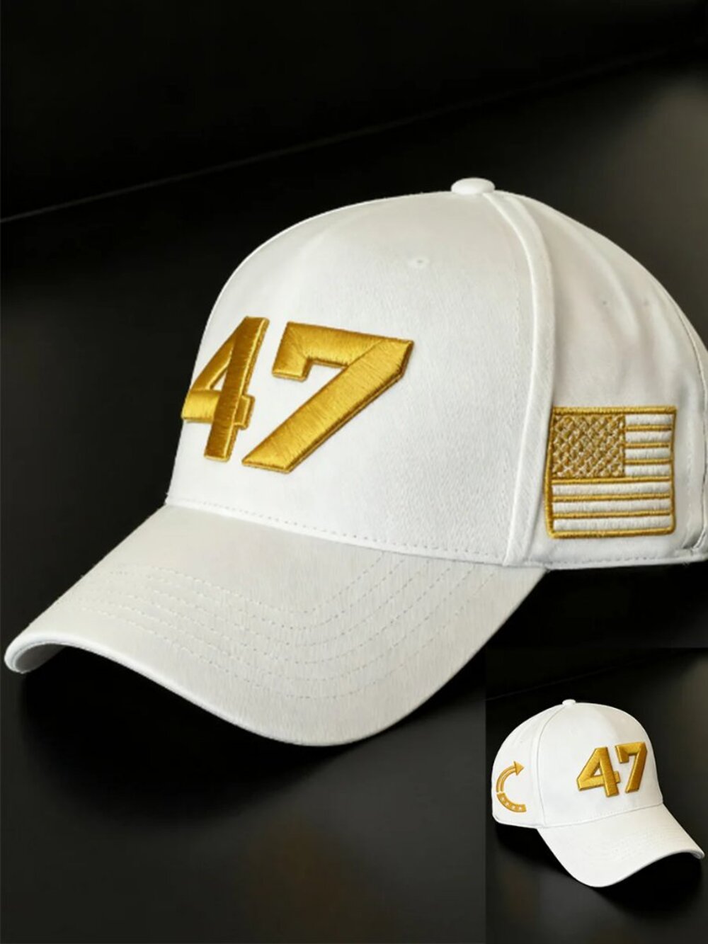 NEW PRESIDENT HAT ONE SIZE UNISEX ADULT 47 IN GOLD TURNING POINT CHARLIE KIRK